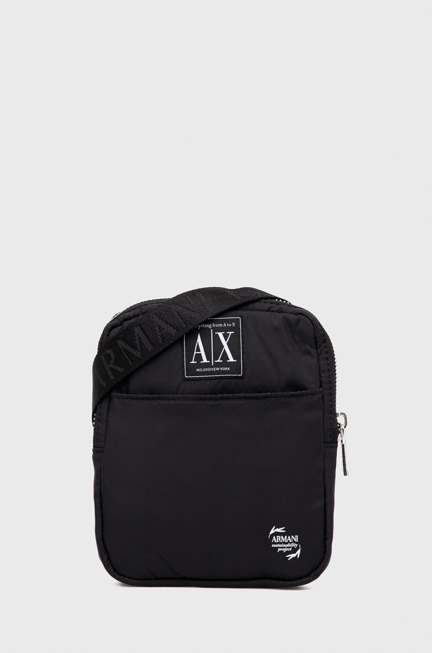 Чанта през рамо Armani Exchange в черно, Черен